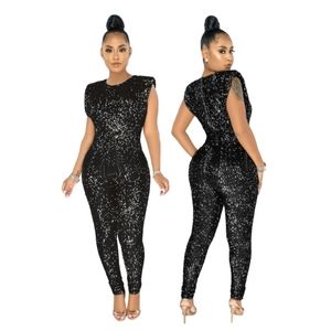 Party shinny juimpsuit various size black and beige color